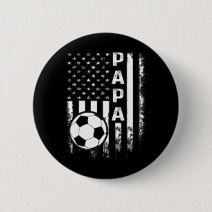 Badge Rond 5 Cm Papa footballeur drapeau américain vintage Noël Xm