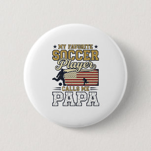 Badge Rond 5 Cm Papa Footballeur Drôle Design de Chemise Vintage_1