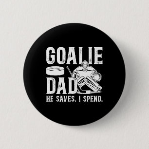 Badge Rond 5 Cm Papa gardien de but de hockey drôle d'un gardien d
