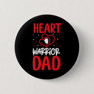 Badge Rond 5 Cm Papa guerrier du cœur Ruban rouge de sensibilisati