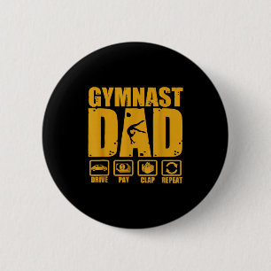 Badge Rond 5 Cm Papa gymnastique drôle conduire payer applaudir ré