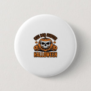 Badge Rond 5 Cm Papa Gymnastique Halloween Citrouille Vintage Crân