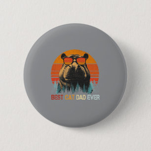 Badge Rond 5 Cm Papa Hippopotame Rétro le Meilleur pour la Fête de