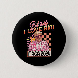 Badge Rond 5 Cm Papa I Love Him Maga 2024 Donald Trump Retour 4e O