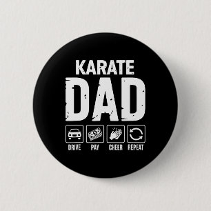Badge Rond 5 Cm Papa Karaté Conduire Payer Acclamer Papa D'un Comb