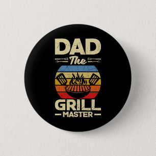 Badge Rond 5 Cm Papa La Fête des pères Grill Bbq