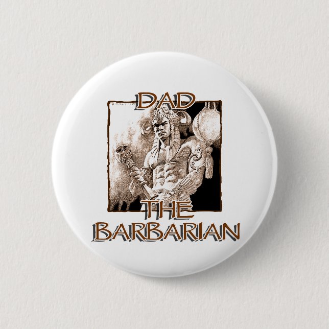 Badge Rond 5 Cm Papa le barbare (Devant)