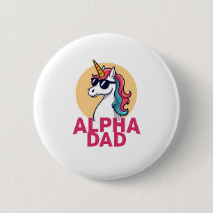 Badge Rond 5 Cm Papa licorne drôle Laufey hommes Fête des pères No