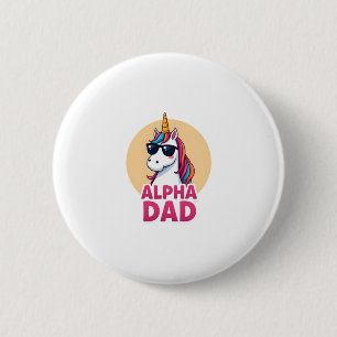 Badge Rond 5 Cm Papa licorne drôle Laufey hommes Fête des pères No