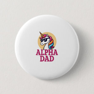 Badge Rond 5 Cm Papa licorne drôle Laufey hommes fête des pères No