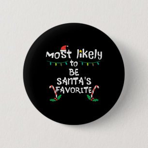 Badge Rond 5 Cm Papa Noël favori de Noël Xmas Famille le plus prob