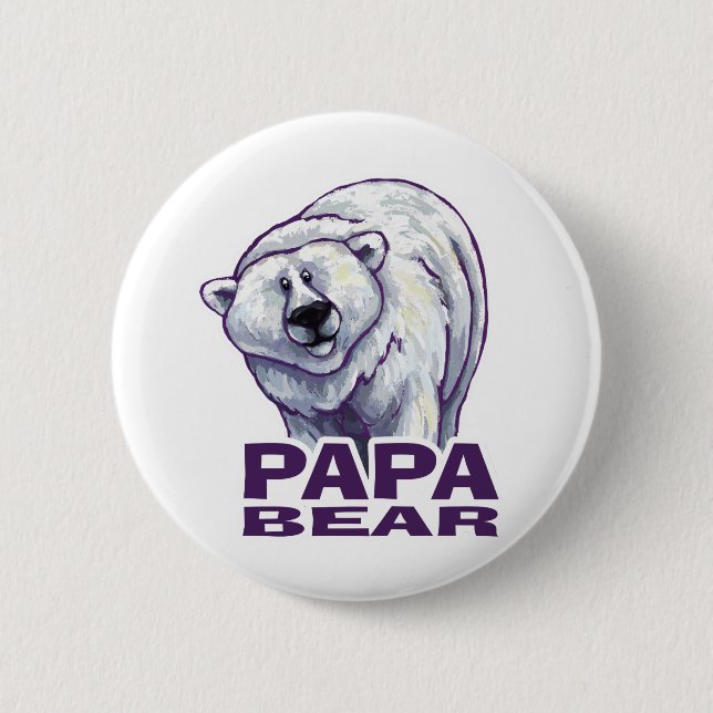 Badge Rond 5 Cm Papa Ours Polaire (Devant)
