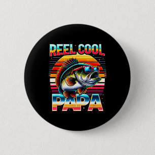 Badge Rond 5 Cm Papa Pêcheur Papa Super Papa Pêcheur Cadeau de Fêt