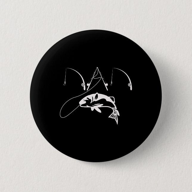 Badge Rond 5 Cm Papa Pêcheur pêcheur papa Fête des pères Chemise c (Devant)