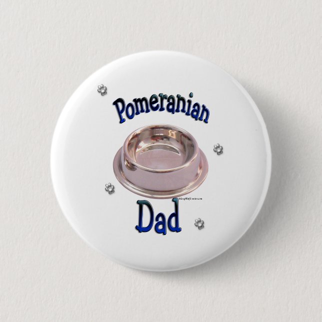 Badge Rond 5 Cm Papa Poméranien - Bouton (Devant)