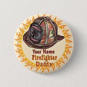 Badge Rond 5 Cm Papa pompier