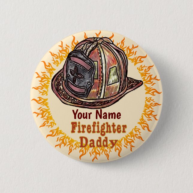 Badge Rond 5 Cm Papa pompier (Devant)