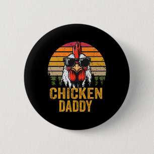 Badge Rond 5 Cm Papa Poule Vintage Coq Pour Papa Agriculteur Père