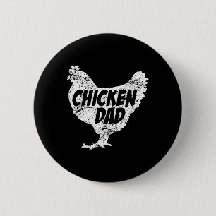 Badge Rond 5 Cm Papa Poulet Féminin - T-shirt drôle de fermier de 
