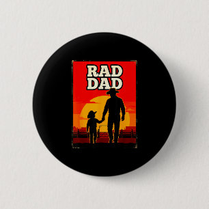Badge Rond 5 Cm Papa radical père et fils rodéo ouest coucher de s