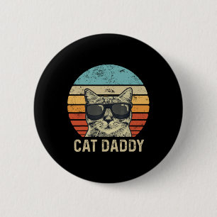 Badge Rond 5 Cm Papa Retro Chat Sungles Cool Chat Papa Pères cadea