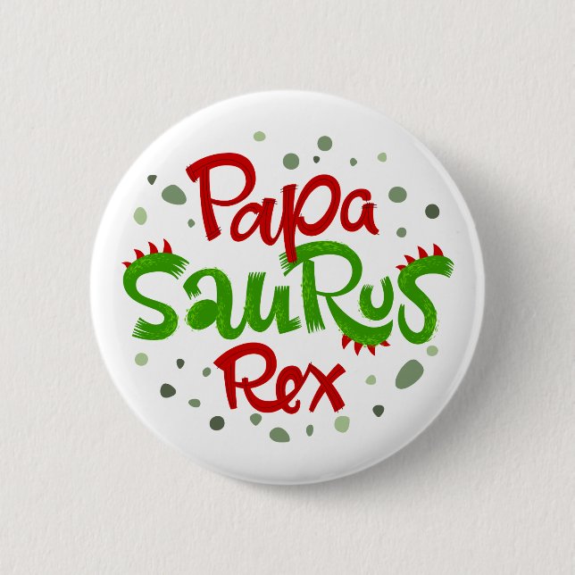 Badge Rond 5 Cm Papa Saurus Rex Graphic (Devant)