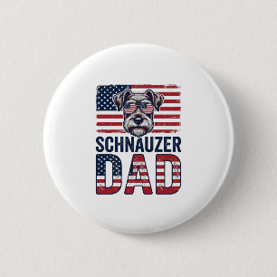 Badge Rond 5 Cm Papa Schnauzer Patriotique Vintage Chien