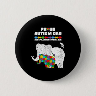 Badge Rond 5 Cm Papa sensibilisation à l'autisme Accepter fièremen