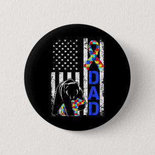 Badge Rond 5 Cm Papa Sensibilisation sur l'autisme Fête des pères 
