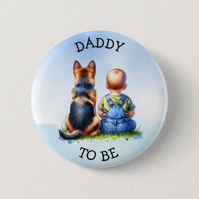 Badge Rond 5 Cm Papa sera | BABY SHOWER (Devant)