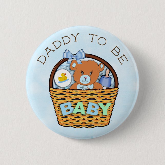 Badge Rond 5 Cm Papa sera Baby shower Bouton (Devant)