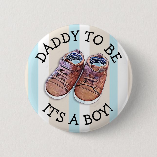 Badge Rond 5 Cm Papa sera Baby shower Bouton (Devant)