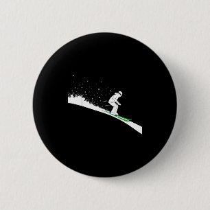 Badge Rond 5 Cm Papa ski de neige drôle sports d'hiver skis ski