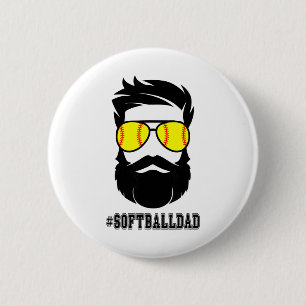 Badge Rond 5 Cm Papa Softll Avec Barbe Et Lunettes De Soleil Cool