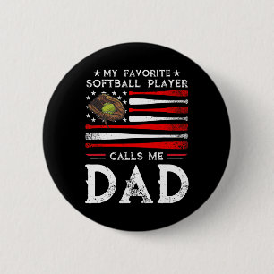 Badge Rond 5 Cm Papa Softll Mon Joueur Softll Préféré M'appelle Pa