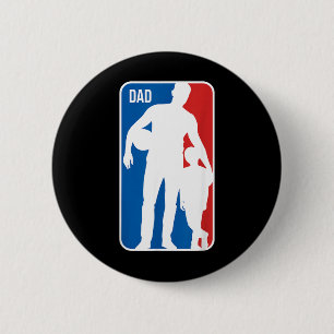 Badge Rond 5 Cm Papa Sports Baseball Papa Fils Silhouette Fête des