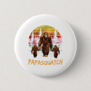 Badge Rond 5 Cm Papa Squatch Retro Bigfoot Papa Sasquatch Yeti Fat