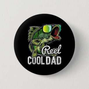 Badge Rond 5 Cm Papa super cool lunettes de pêche Drôle de cadeau