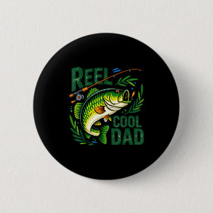 Badge Rond 5 Cm Papa super cool pêche pêcheur joyeuse fête des pèr