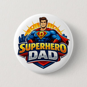 Badge Rond 5 Cm Papa Super-héros