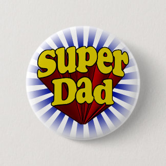 Badge Rond 5 Cm Papa superbe, super héros rouge/jaune/bleu