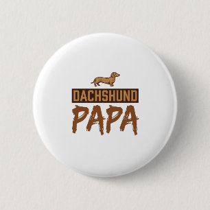 Badge Rond 5 Cm Papa teckel Gravure vintage Dessin papa chien_1