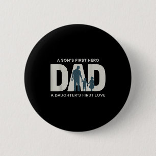 Badge Rond 5 Cm Papa tenant des enfants silhouette de famille cita