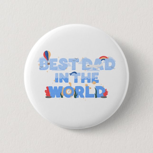 Badge Rond 5 Cm Papa thème voyage mignon  (Devant)