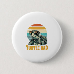 Badge Rond 5 Cm Papa Tortue Rétro Coucher de Soleil Vintage Gravur