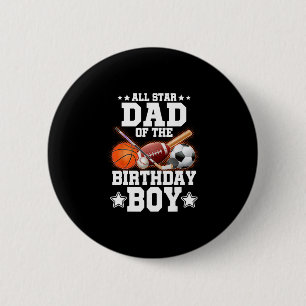Badge Rond 5 Cm Papa Toute Étoile Du Garçon Fêtant Sketll Football