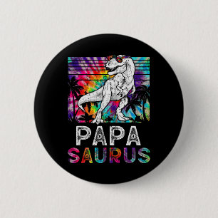 Badge Rond 5 Cm Papasaurus Dinosaure Papa Saurus Famille Équipée T