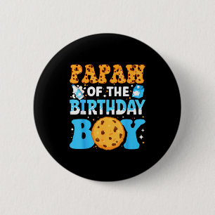 Badge Rond 5 Cm Papaw du garçon fêté lait et biscuits 1er annivers