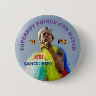 Badge Rond 5 Cm Paperboy Prince pour le maire de New York en 2021