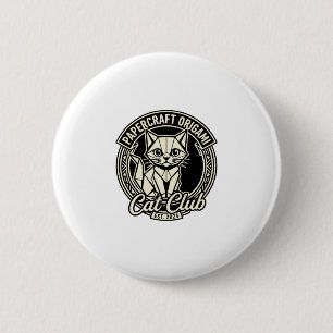 Badge Rond 5 Cm Papercraft Origami Chat Drôle Chat Graphique - Pap